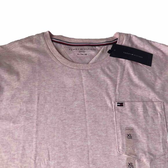 Tommy Hilfiger Men's Short Sleeve Pocket Crewneck Casual T-Shirt Heather Pink XL - Picture 3 of 14